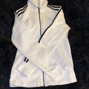 White Adidas Jacket/hoodie barely worn !
